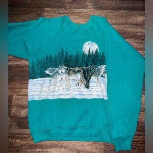 Teal Wolf Pact Crew Neck
